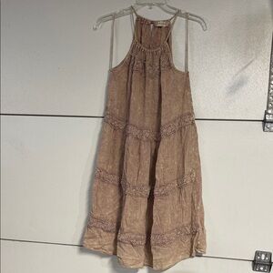 ALTARD STATE WOMENS ACID WASH PINK MINI DRESS SMALL